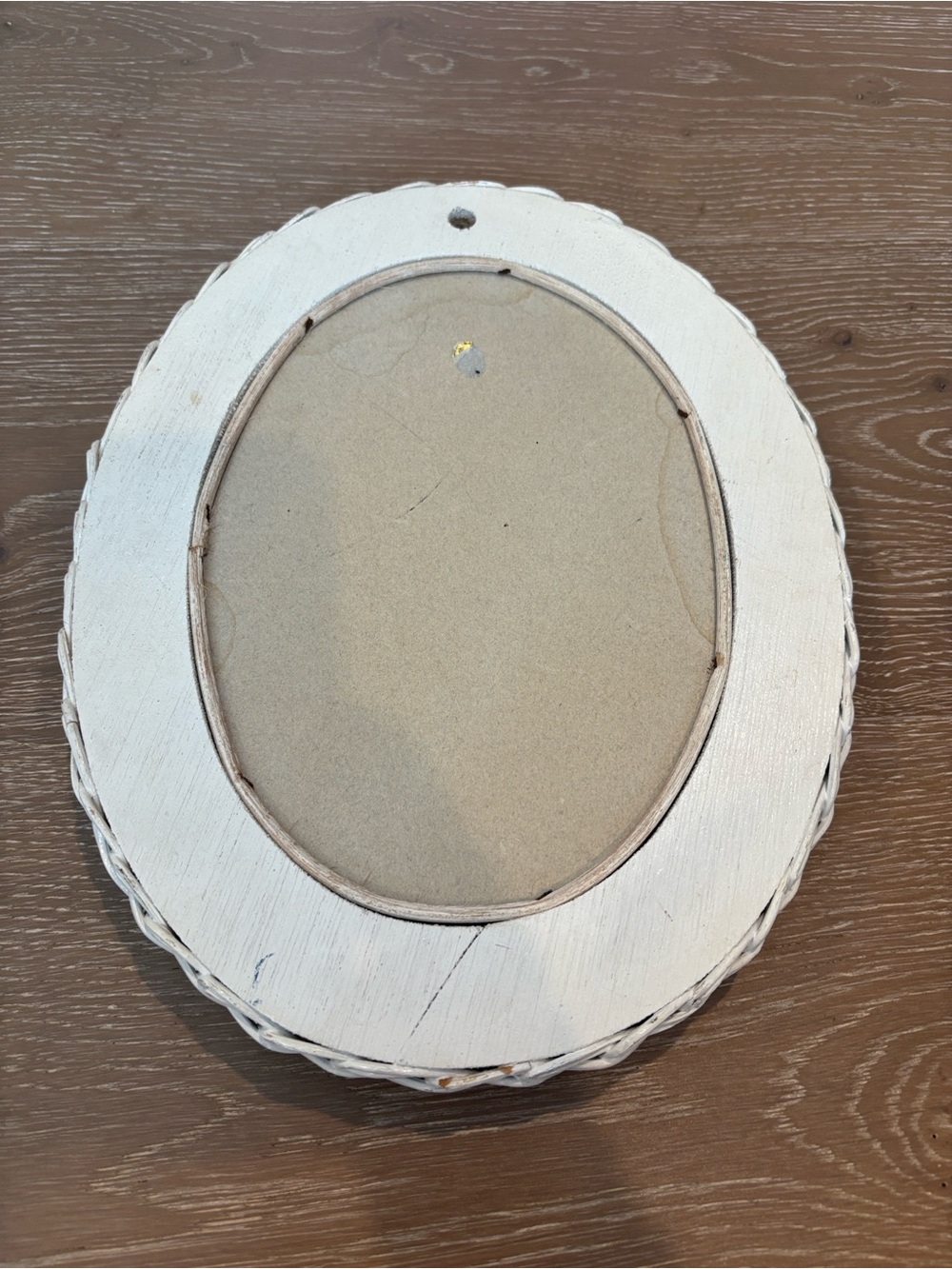 Small White Wicker Oval Wall Mirror - Home Wall Decor - Picture 2 of 5